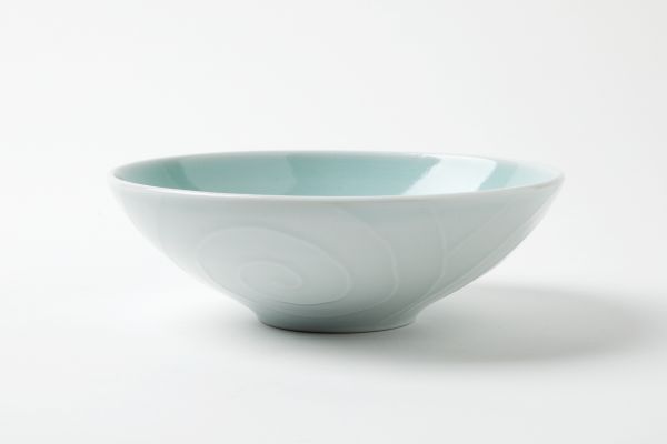 Schale 16cm, Spiralen, seladongrün