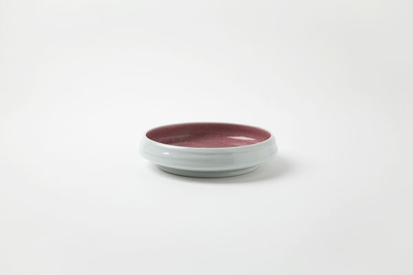 Schale 14cm, Linien, heiderot