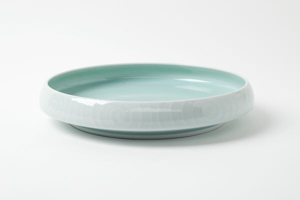 Schale 26cm, Spiralen, seladongrün