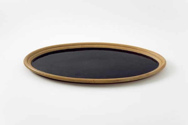 Platte oval 41cm, basaltschwarz